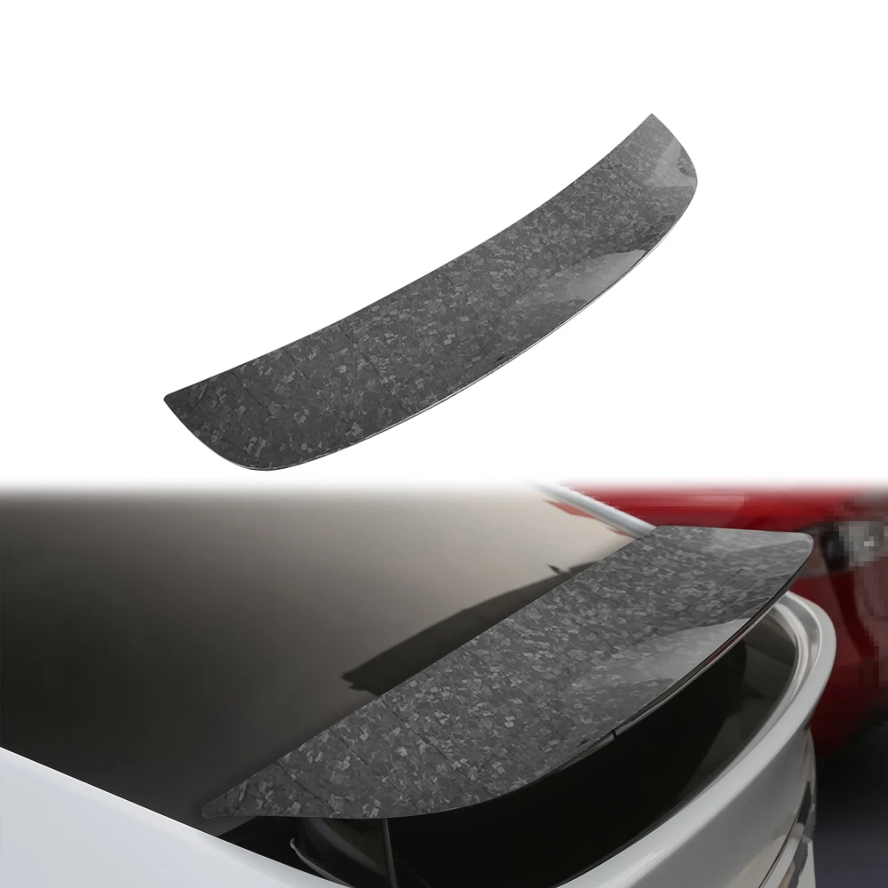 

For Model X 2017 + Forged Carbon Fiber Rear Trunk Wings Spoiler Lid Tailgate Strip Trim