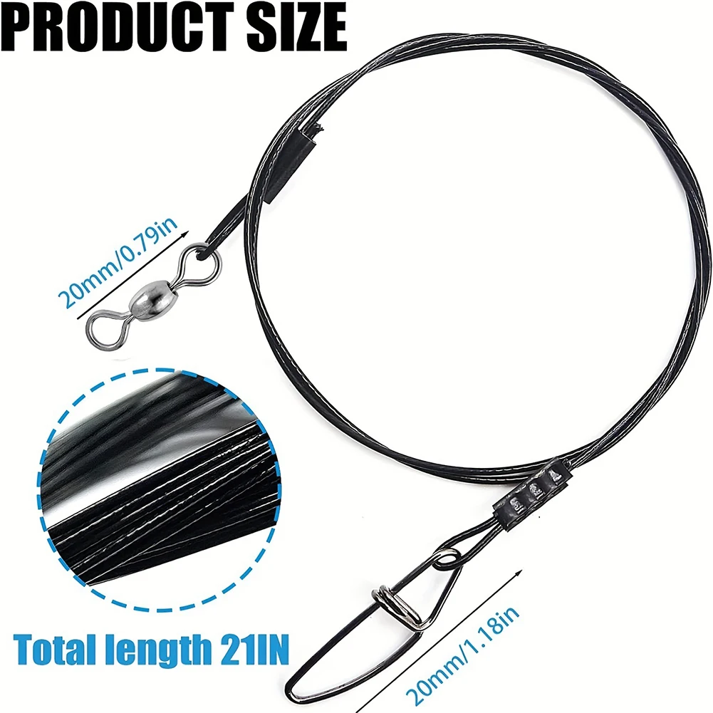 125lb Fishing Wire Heavy Duty Fish Leader Fishing Bait Replacement Convenience Shock Absorber Stainless Steel Wire