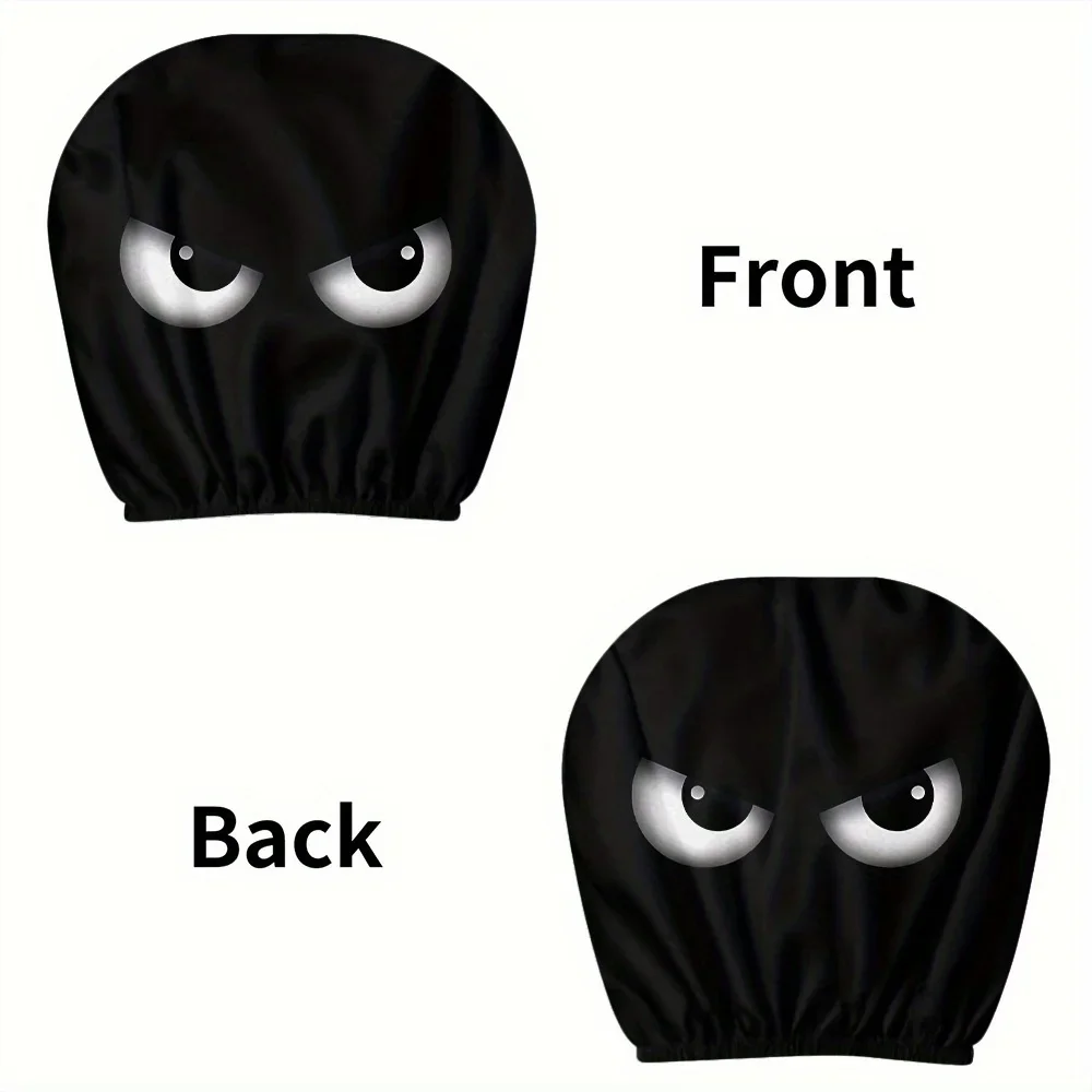 قطعتان من غطاء مسند رأس السيارة الكرتوني المائل المضحك - ديكور داخلي للسيارات لعطلة عيد الهالوين وعيد الميلاد #6