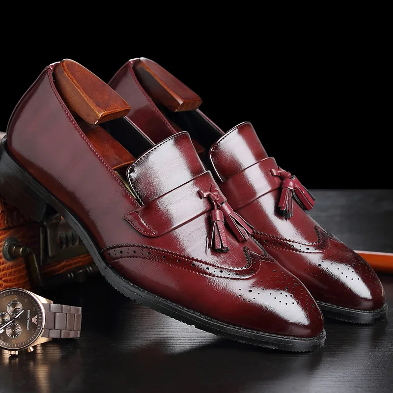 Mocassins en cuir de luxe pour hommes, chaussures richelieu à pompons de styliste, chaussures de mariage, mode haute qualité, chaussures décontractées pour hommes, grande taille 37-48