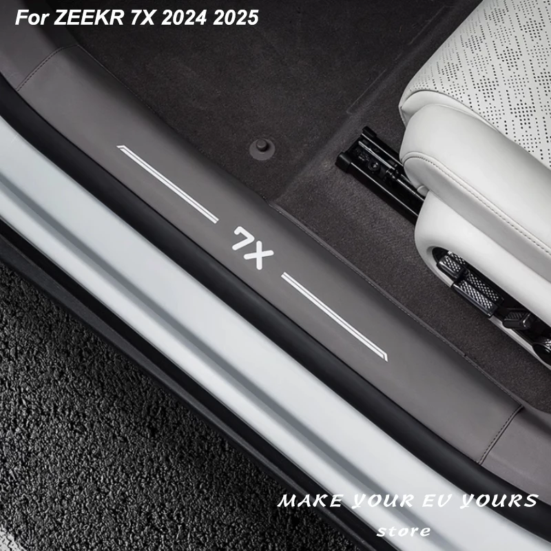 

For Zeekr 7X 2024 2025 Car Door Threshold Strip Leather Protective Pad Sticker Accessorie