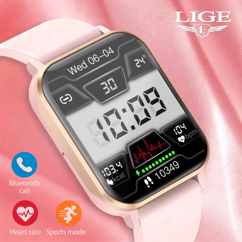 

LIGE Women Smart Watch I68 Waterproof Bluetooth Call Watch for Women Smartwatch Ladies Sport Fitness Tracker Watches Men Watch