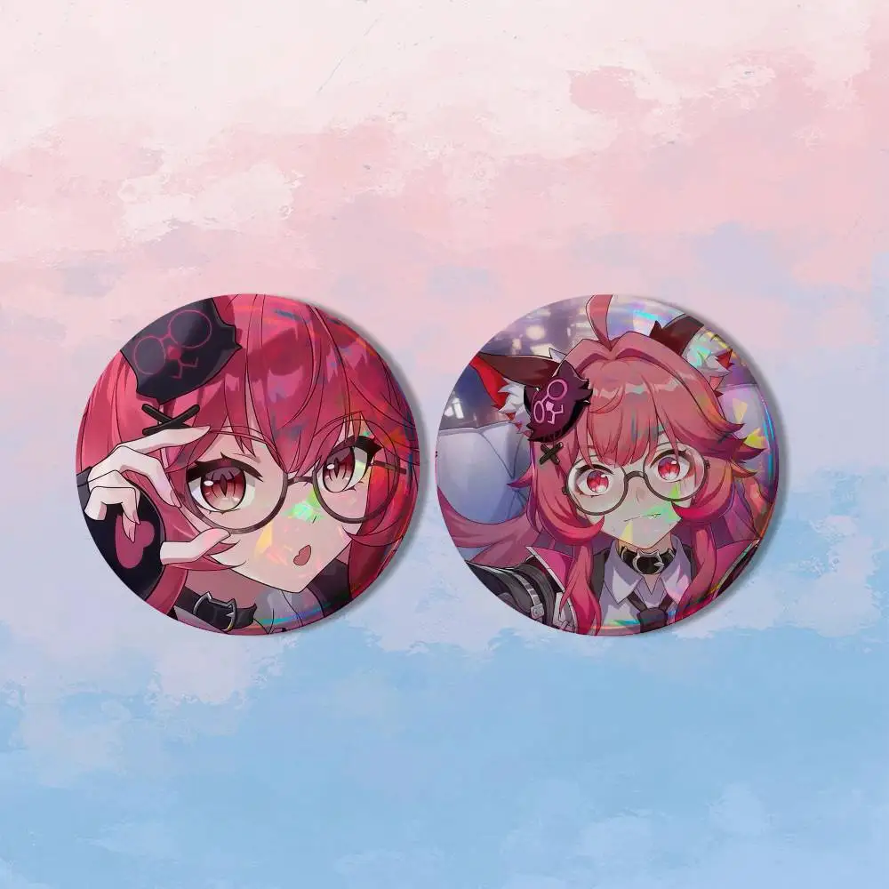 Game NTE N-Nanally HD Print Round Lapel Pins Pretty Derby 2 piece set Round Display Brooches Brooch Badges