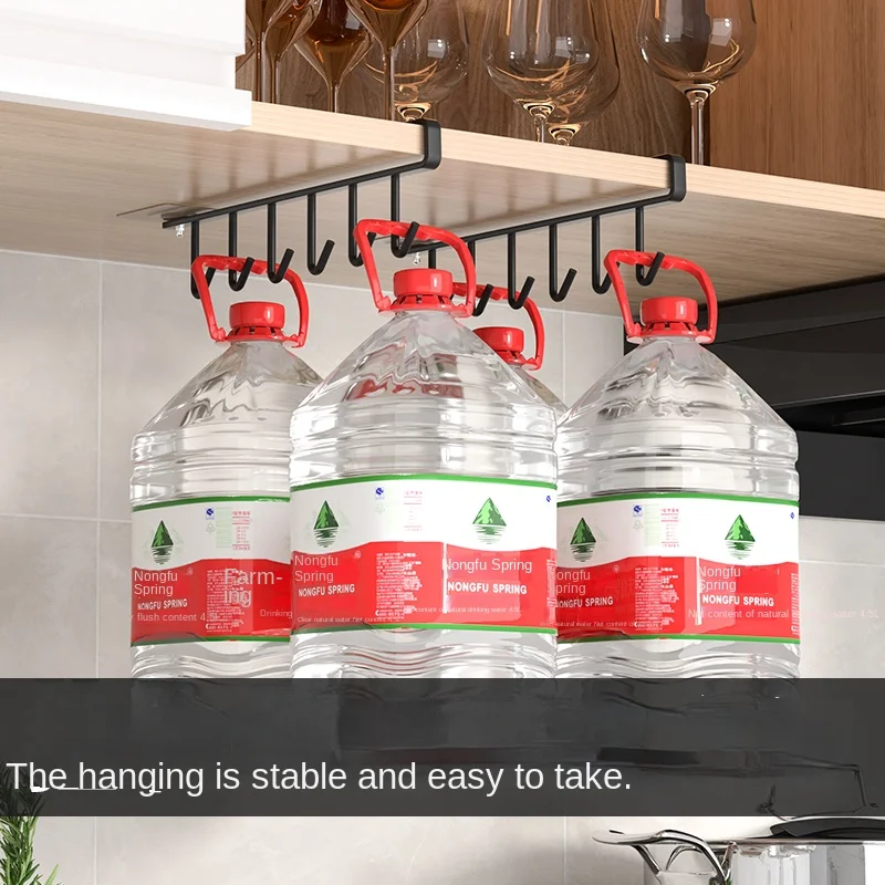 1Pc Black Kitchen Hanger Hook With No Marks Or Nails For Storing Pots Shovels Hanging Pieces Kitchen Utensils Storage Racks Hook