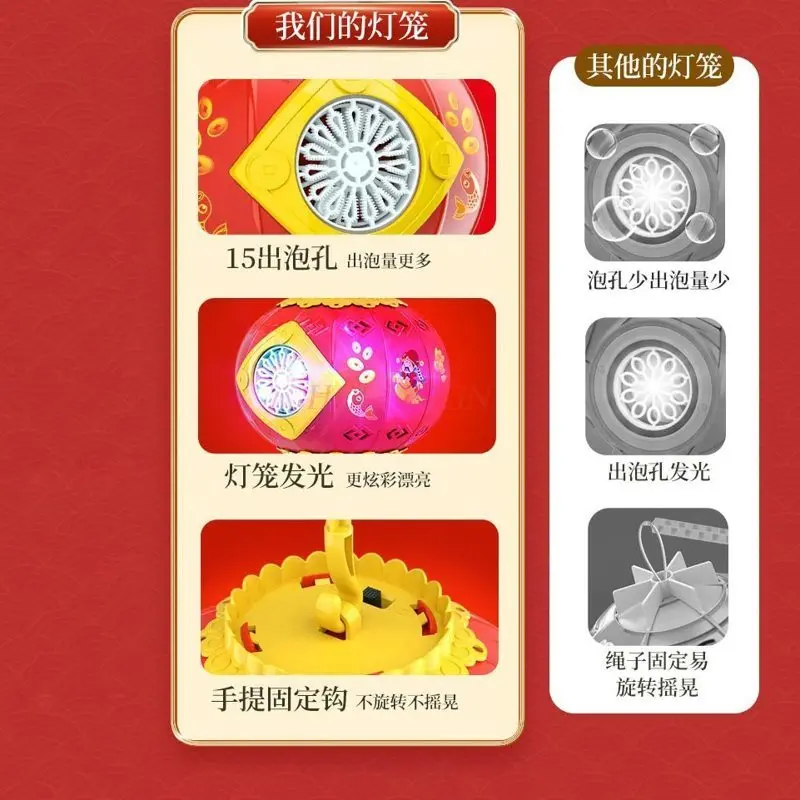New children's toy for boys aged 3-6, New Year's gift for girls, glowing handheld lantern bubble machine
