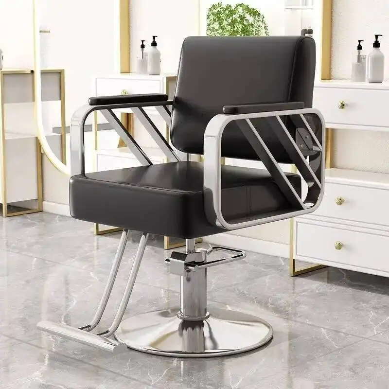 

Beauty Makeup Swivel Hairdresser Chair Professional Barber Working Gold Salon Chair Luxury Cadeira De Manicure Salon Furniture