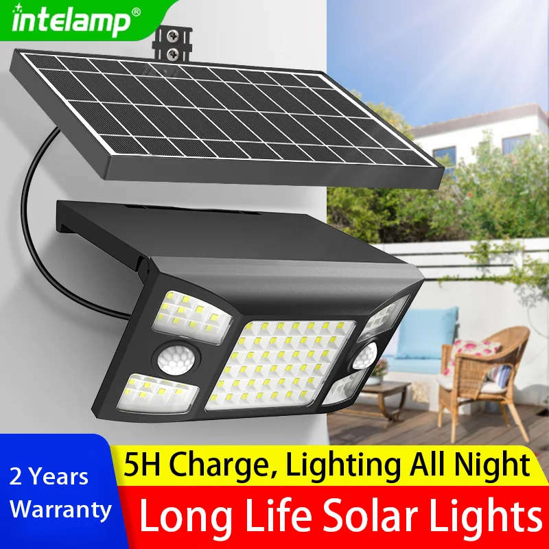 

2026 Powerful Solar Lights Outdoor Motion Sensor Super Bright Wall Lamp IP65 Waterproof Street Light for Garden Yard Path Garage