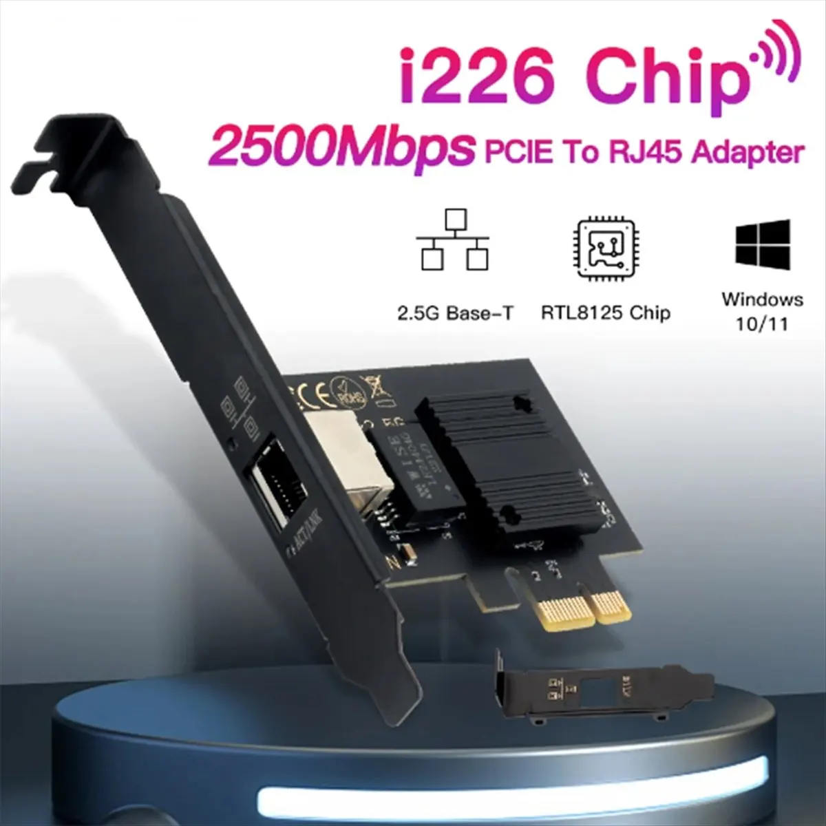 

(A26M) 2500Mbps PCI-E to RJ45 Network Card I226 Chip Gigabit Ethernet 100/1000/2500Mbps RJ45 LAN PCIe Adapter for Laptop PC