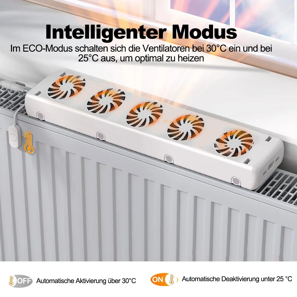 2025 Energy-Efficient Radiator Fan Extension, Airflow Rate Control Heater Accessory For Warm And Cozy Rooms Quiet Smart Fan