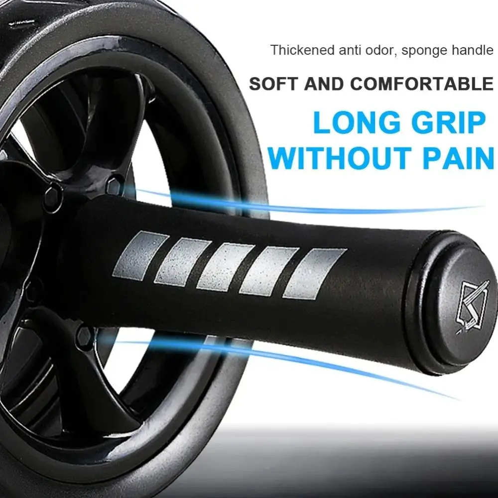 Thicken Abdominal Workout Roller Soft Sponge Grip Strong Load Bearing AB Roller Double Wheel No Noise Abdominal Exercise Wheel