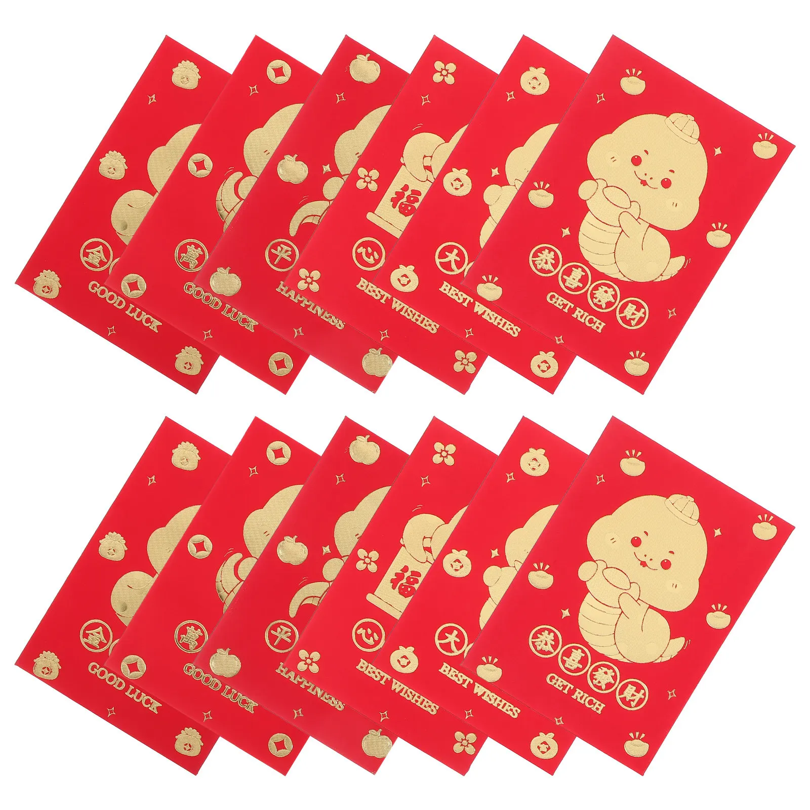 48Pcs Snake Zodiac Red Envelopes Chinese New Year Wedding Cash Stuffing Money Pockets Lunar New Year Decorative Cash Envelopes