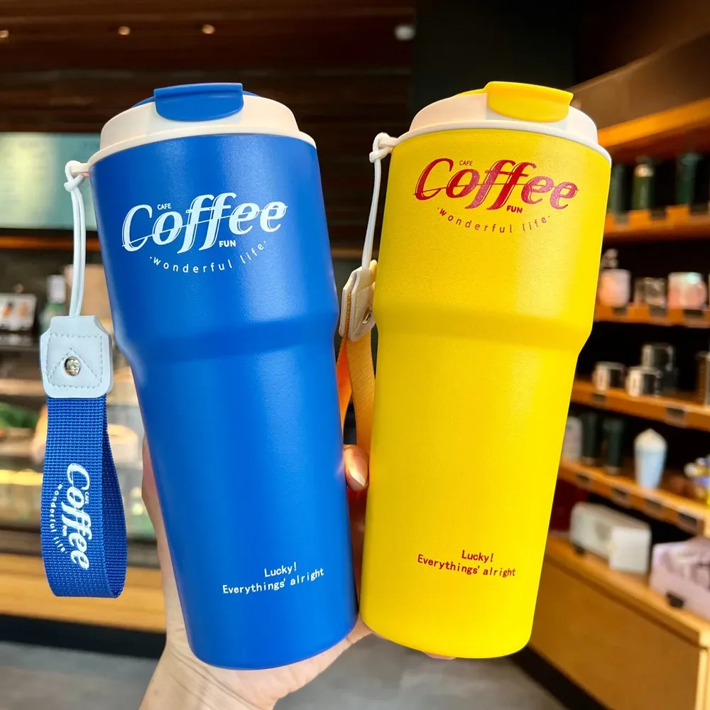 Portable Double Stainless Steel Coffee Mug Leak-Proof Thermos Travel Thermal Vacuum Flask Car Insulated Water Bottle 420ml/620ml