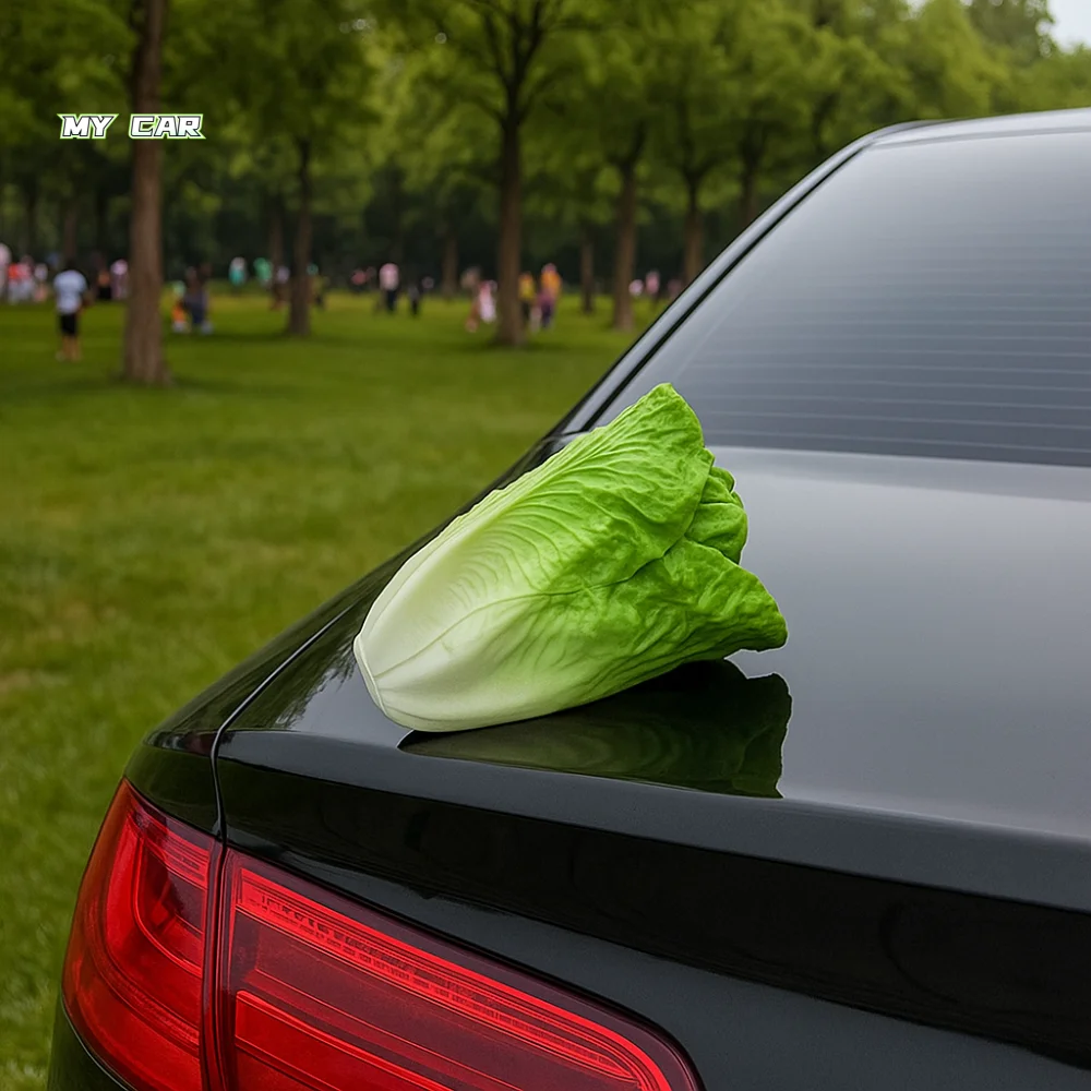 

Waterproof Vegetable Car Decor Simulated Lettuce Unique Motorcycle Accessory Plastics Three-dimensional Roof Ornament Travel