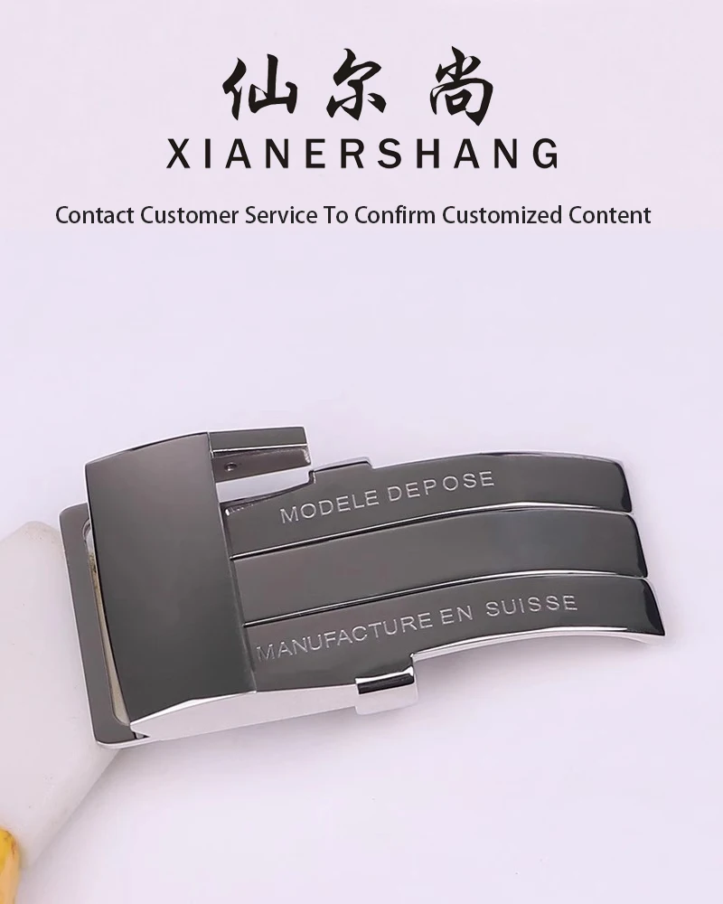 XIANERSHANG Custom B-reitling Original  Watch Clasp 20MM Convex Logo Belt Buckle Polishing 316L Stainless Steel Folding Buckle