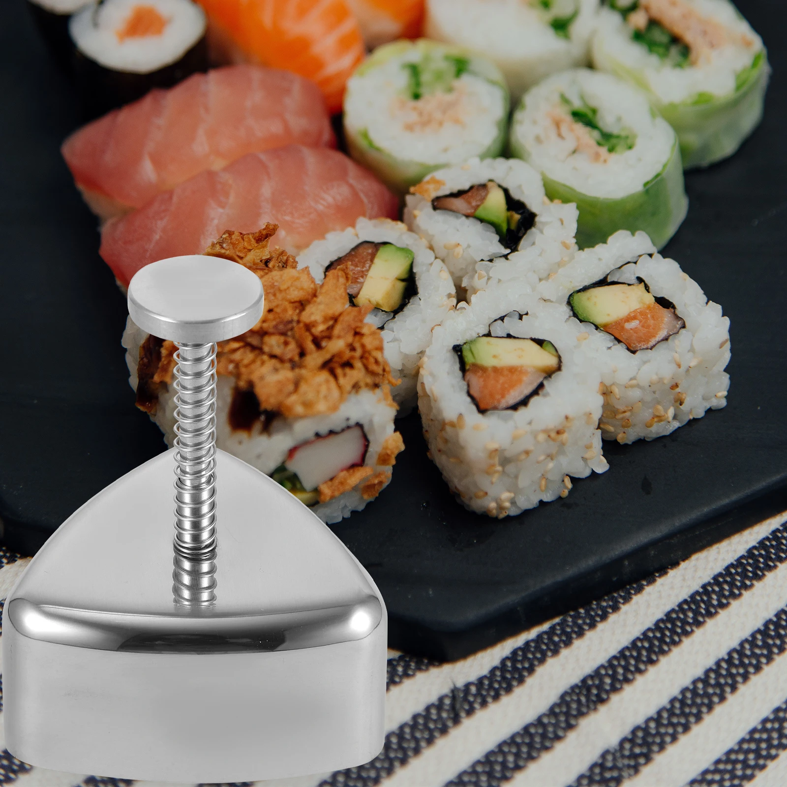 

Stainless Steel Onigiri Mold Triangle Rice Ball Maker Kimbap Sushi Tool Kitchen Gadget NonStick Easy Clean Practical Homemade