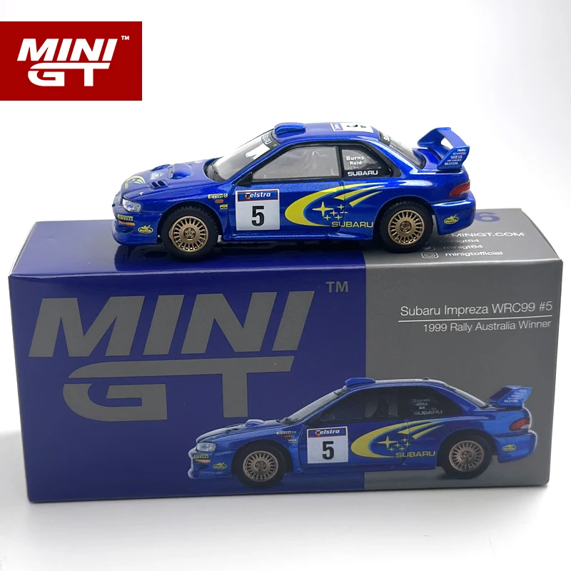 مينيت 1:64 سوبارو امبريزا WRC99 1999 فائز رالي أستراليا # 5 سيارة أستراليا الحصرية المصنوعة من سبيكة معدنية زرقاء موديل 986 #2