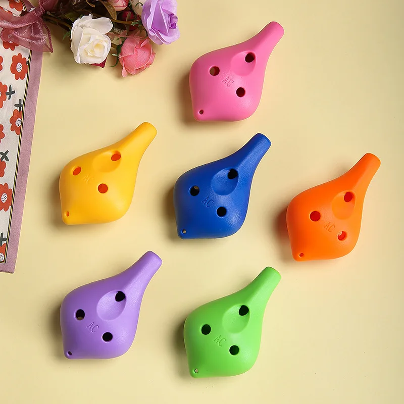 Beginner Musical Instrument Plastic Resin Plastic Ocarina 6 Hole AC Alto C Flute Music