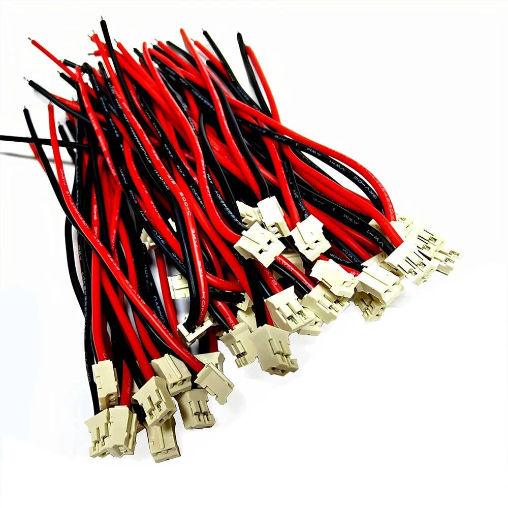 10PC PH 2.0mm 2/3/4/5/6P Terminal Wire Micro 10/20/30cm 3239 22AWG Silicon High Temp Male Plug Cable 2-core Tinned Connector view 4