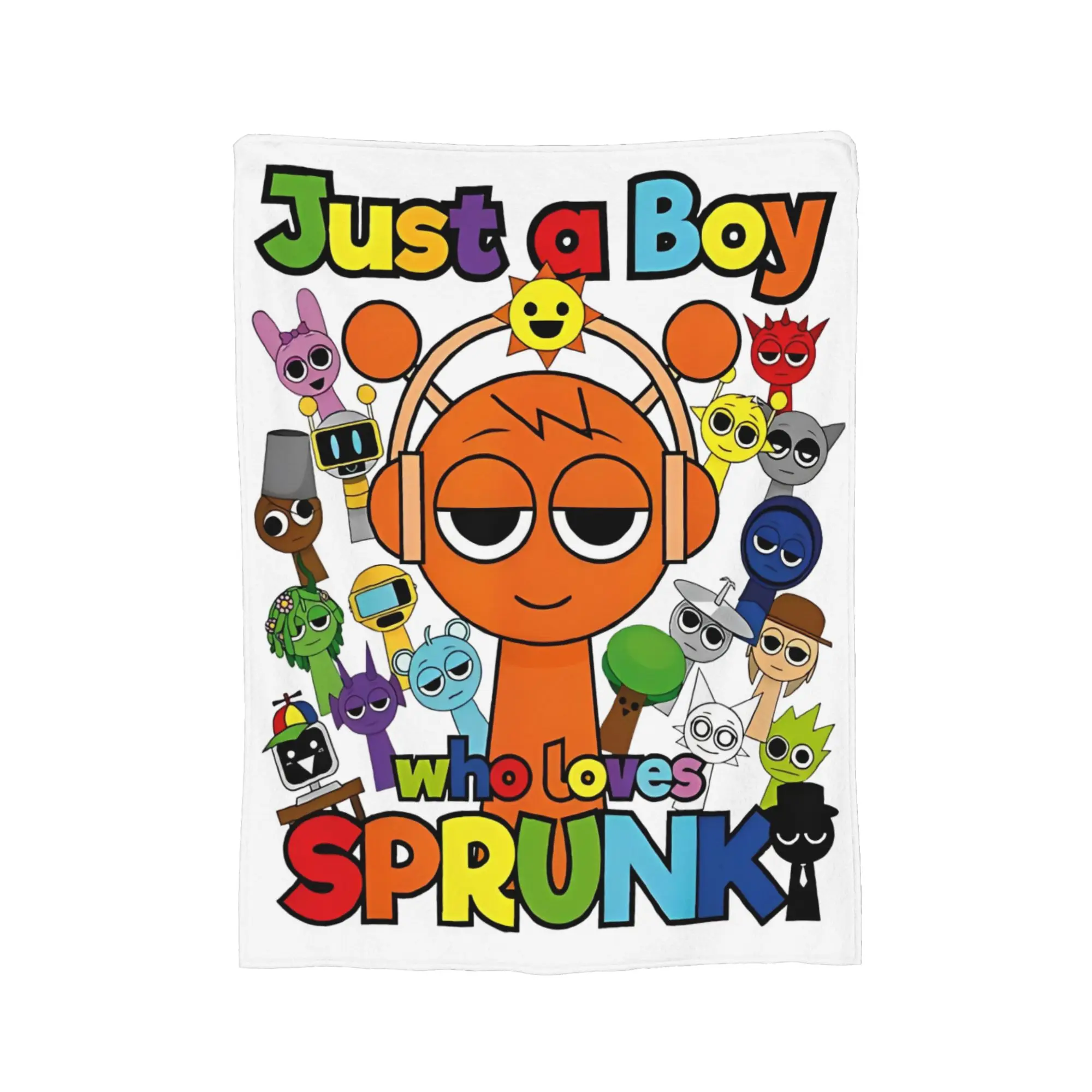 Sprunki Fuzzy Blanket Sprunki boys Oren Just a boy who loves Sprunki  Customized Throw Blankets for Bed Sofa Couch Rug Piece