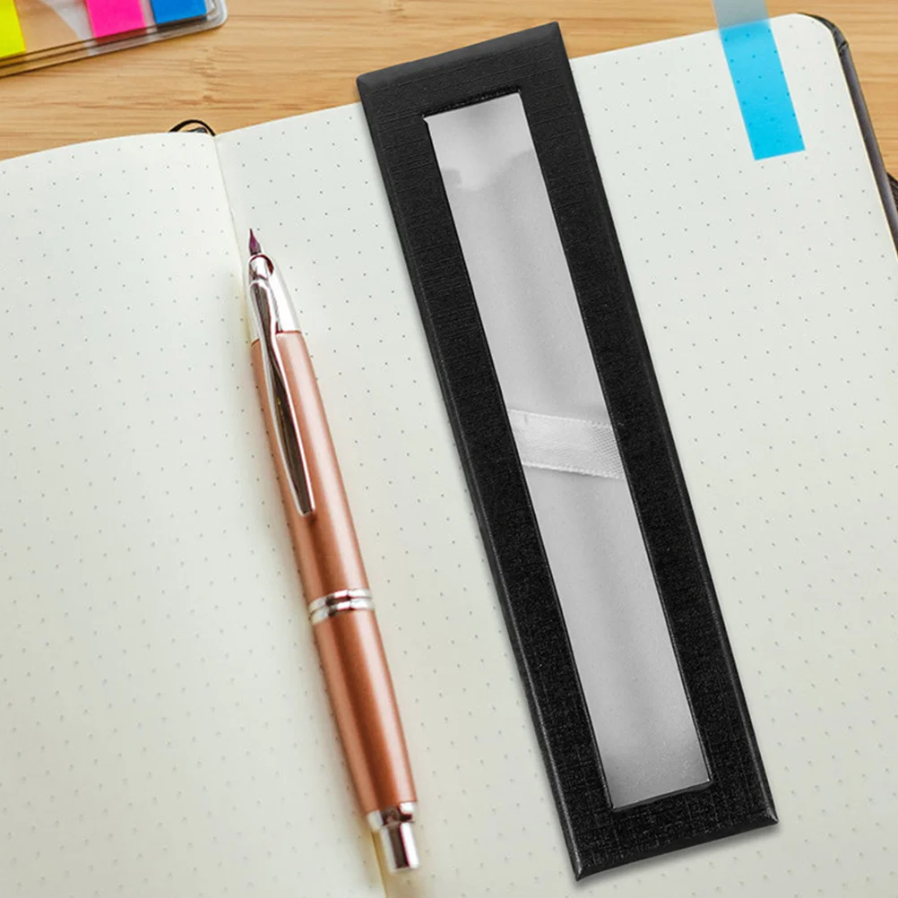 6 قطعة صناديق تغليف القلم صندوق تخزين ورقي سعة كبيرة قلم حبر حامل القلم الرصاص عرض شفاف منظم هدية