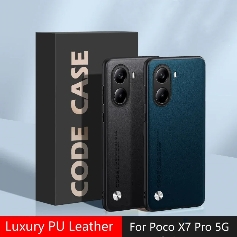 Plain PU Leather Case For POCO X7 Pro Matte Cover Silicone Shockproof Soft Edge Back Cover for POCO X7Pro X 7 Redmi Turbo 4