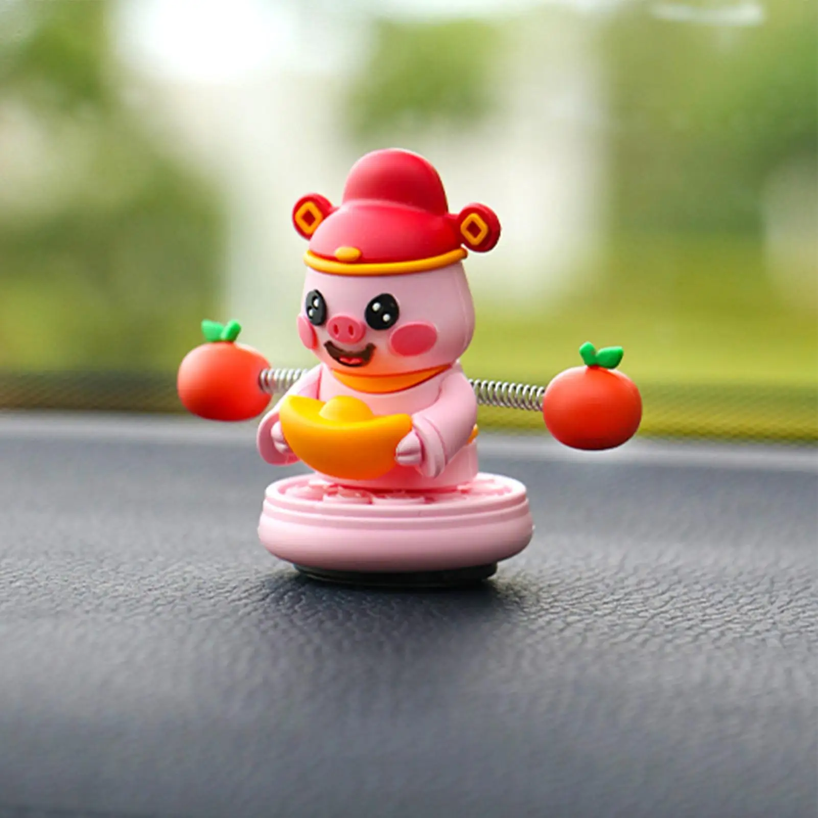 الربيع مزركشة رئيس الحيوان سيارة ديكور لطيف لوحة القيادة زخرفة مضحك تمايل تمثال لحسن الحظ، السيارات شاحنة SUV الداخلية