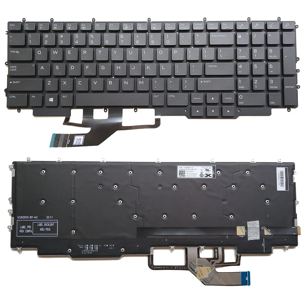 teclado retroiluminado para dell alienware m17 r3 m17 r4 nos teclado sem moldura w0txk 0w0txk 01