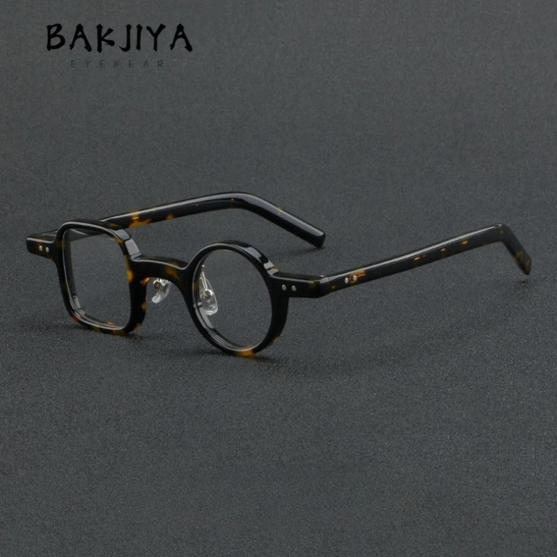 خمر فريدة من نوعها خلات الضوء الأزرق نظارات للقراءة مربع إطارات مستديرة مصمم الرجال والنساء النظارات الطبية اللونية #4