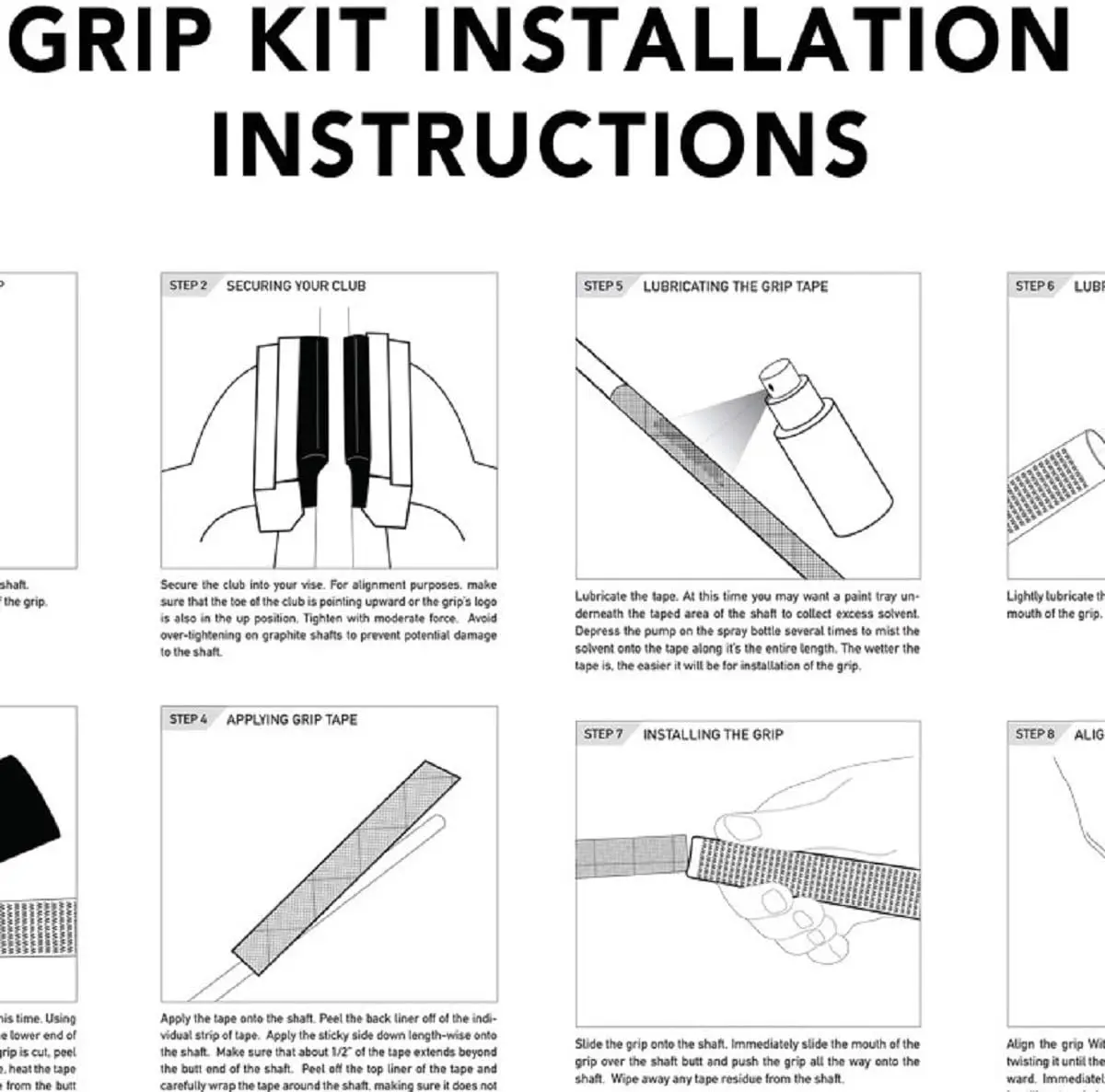 Gray Midsize Wrap 9 Piece Golf Grip Bundle
