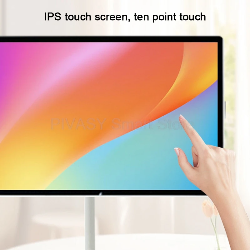 21.5 23.8 Inch Smart TV 10-Point Touch Screen Monitor Mobile Stand Battery Android12 for Fitness Home Office Wireless Casting
