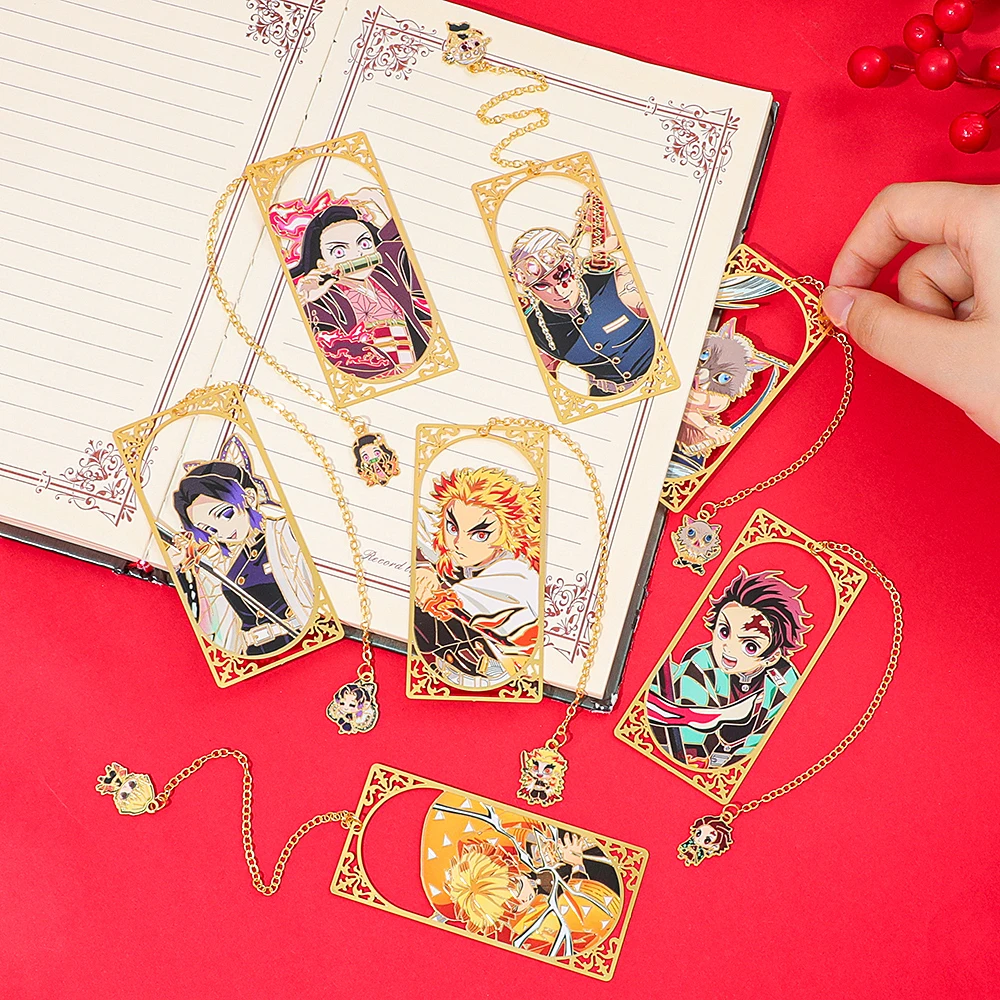 

Demon Slayer Anime Metal Bookmark Collector's Gift for Anime Fans Book Lover's Charm Student School Supplies