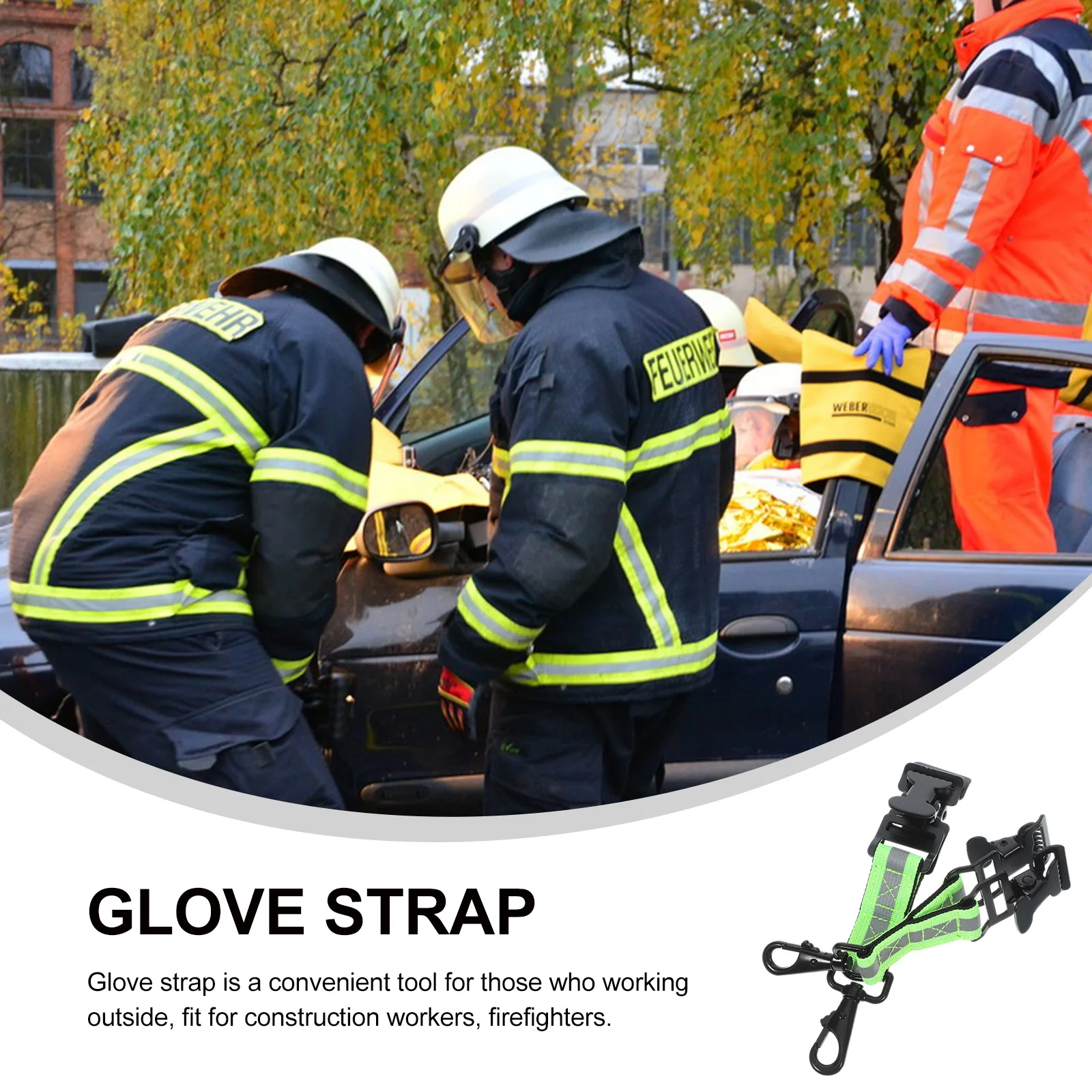 

2pcs Firefighter Work Gloves Durable Iron Holder Strap Building Security Professions Glove Clips Hook Keychain Double Clasp