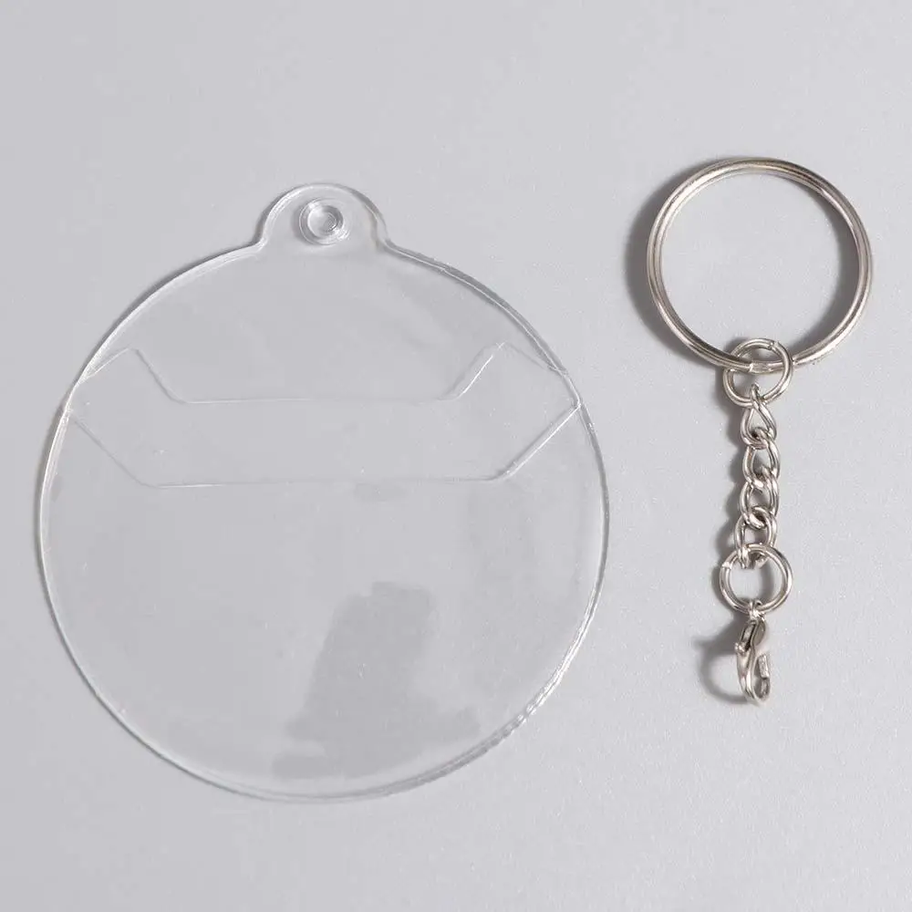 2Pcs Badge Protector Ita Bag Pin Case with Keychain Anime Badge Display Sleeve PVC Protective Badge Protective Sleeve