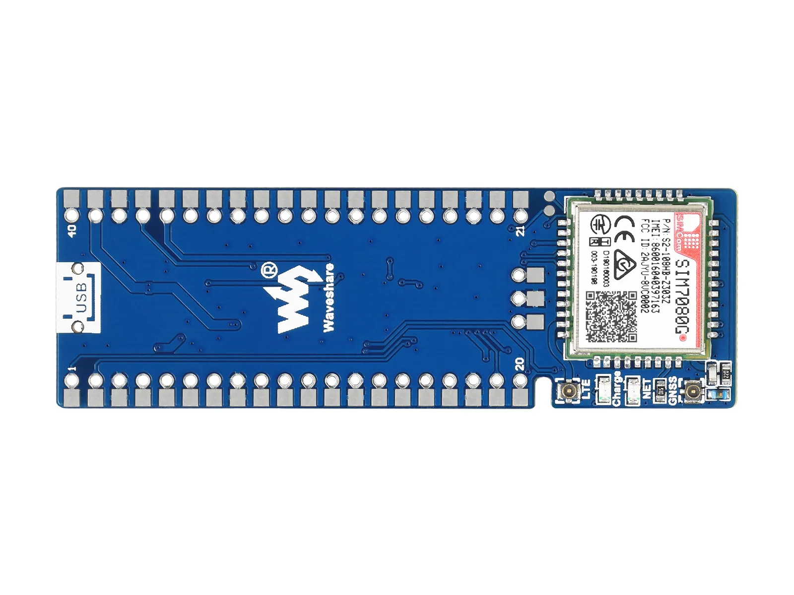 Waveshare SIM7080G NB-IoT / Cat-M(eMTC) / GNSS Module for Raspberry Pi Pico Global Band Support