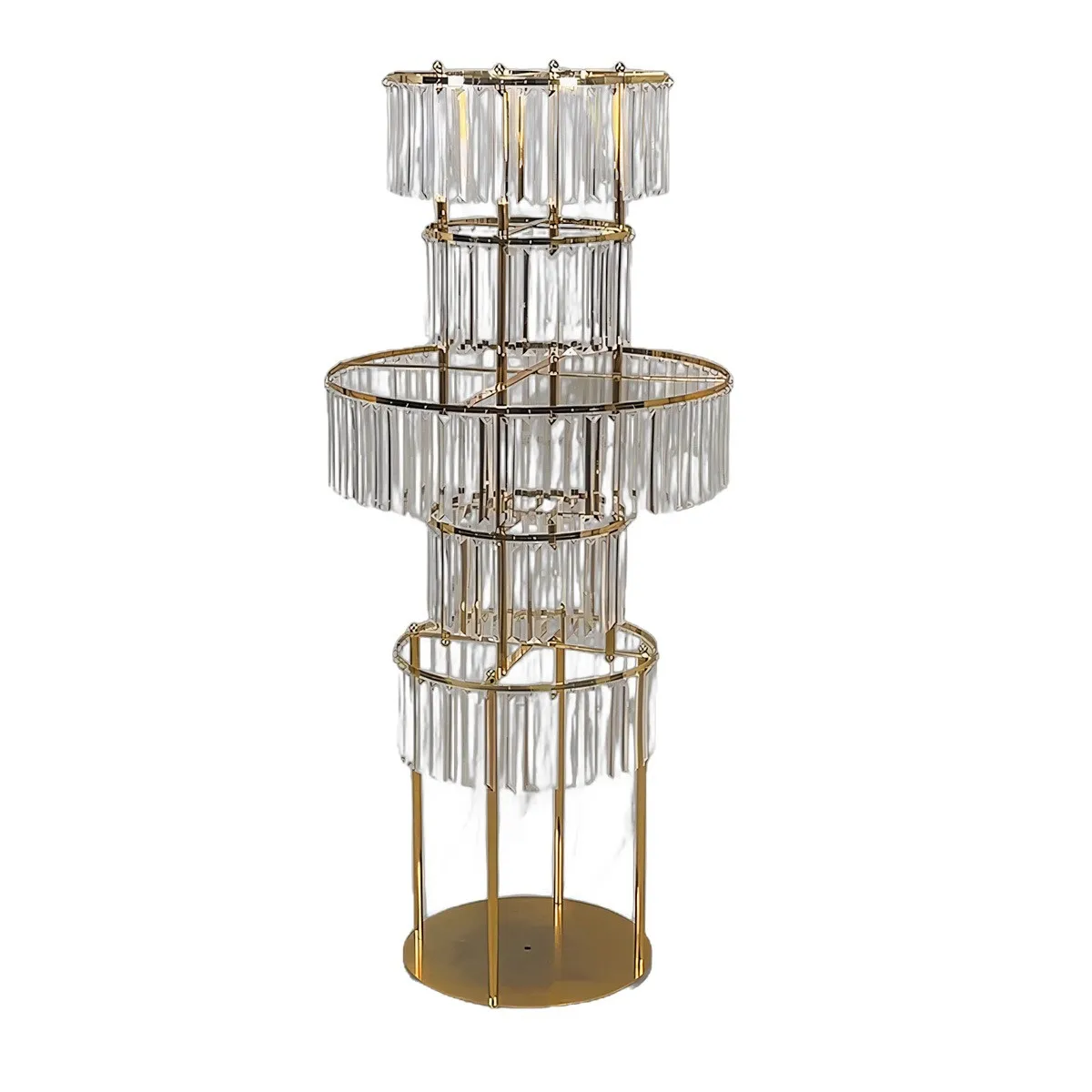 

Gold electroplated crystal flower stand wedding road guide decoration wedding table ornament stage background