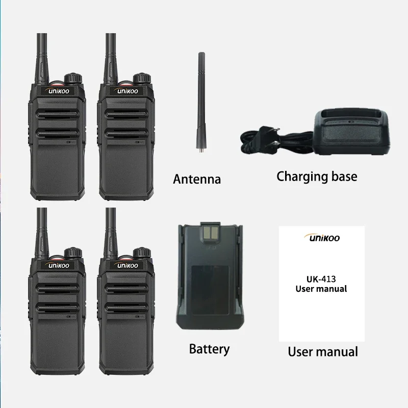 4 PCS UNIKOO Walkie Talkie UK413 Portable Long Rang PMR FRS Two Way Radio Handheld Communication Transceiver Walkies Talkies