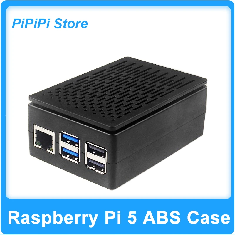 

Raspberry PI 5 ABS Case large-capacity Compatible Multi-Purpose with Removable Cover and Fan Mount official cooler, 3.5inc LCD