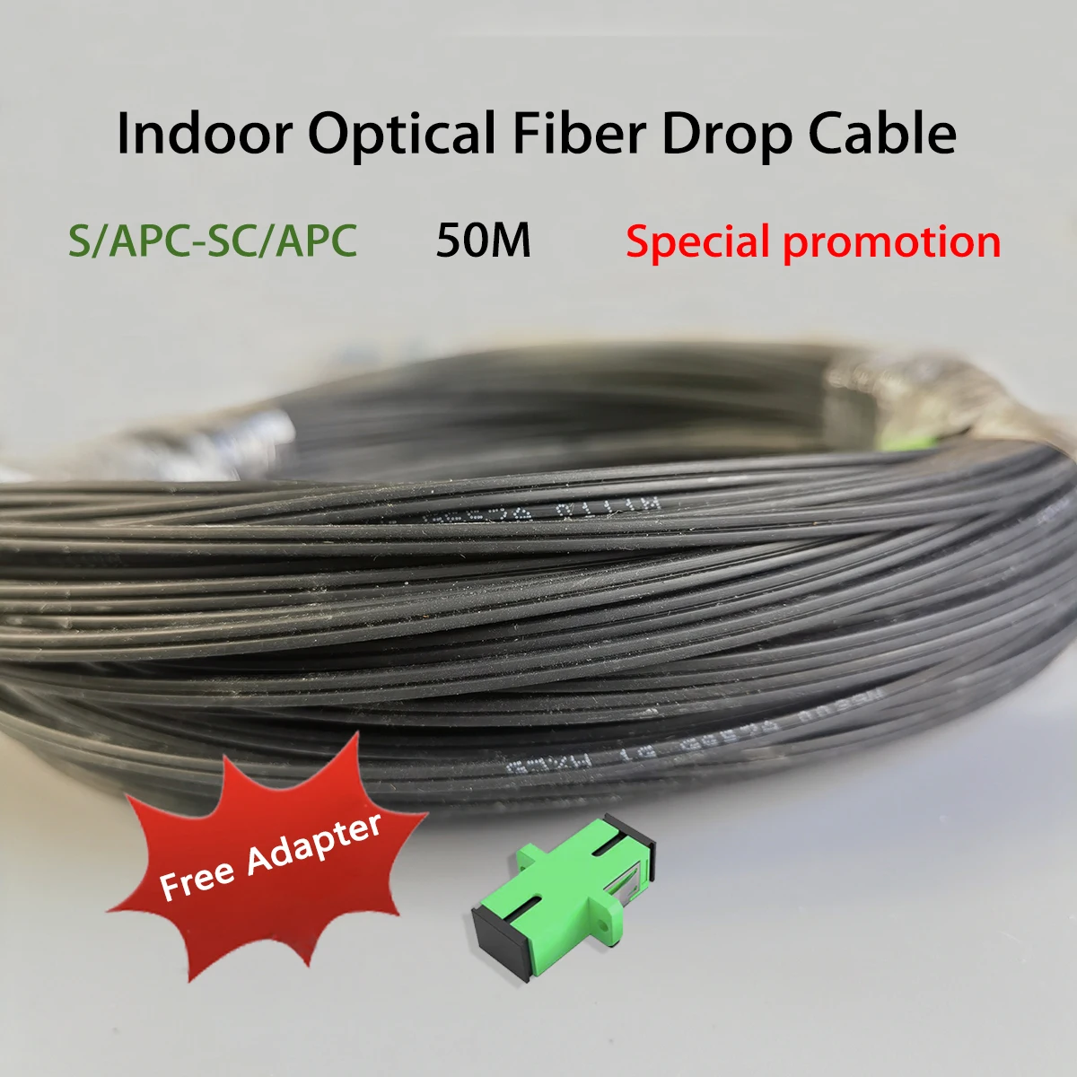 

Специальная акция: Внутренний оптоволоконный кабель FTTH SC/APC-SC/APC SM, патч-корд, оптические коннекторы, 50 м