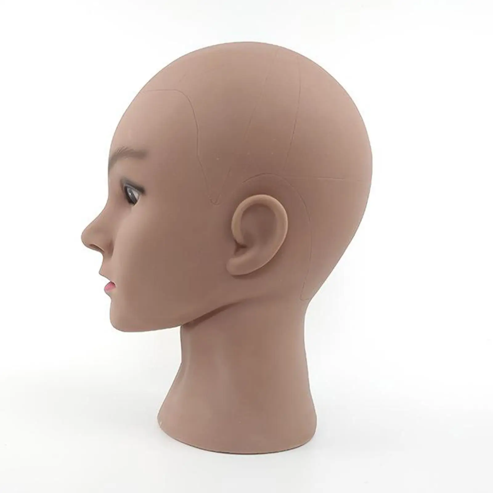 Bald Head Model Brown Sturdy Durable with Training Hat Display