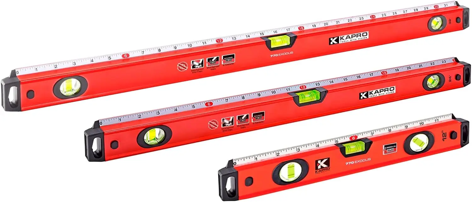 Kapro-exodus Professional Box Level para Nivelamento Medição Marcação e Corte Features Frascos Precise Straightedge Exodus 770