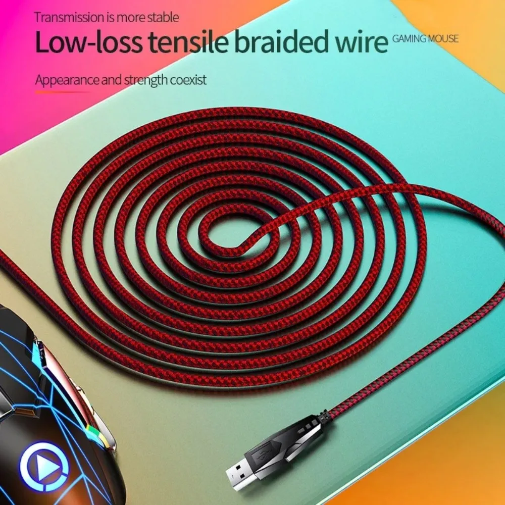 Colorful Light Wired Mouse 7-Color with Sound USB Mouse Illuminated Mechanical Mechanical Mouse Computer Accessories