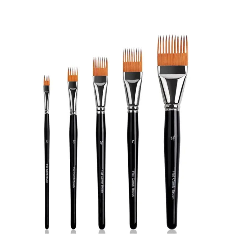 

B-Est Grainer Brush Set(5Pcs) Flat Combs For Texture Painting- Ideal For Acrylic, Watercolor And Oil For Artists