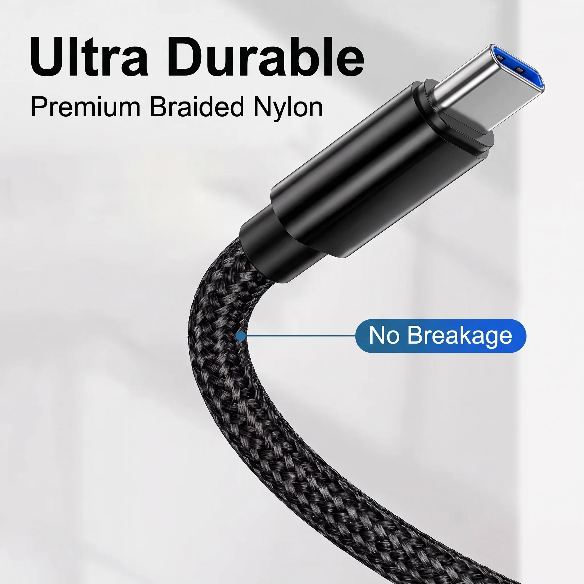 10A 120W PD Super Fast Charging Cable Type-C Nylon Braided Data Transfer Cord for Phone Laptop