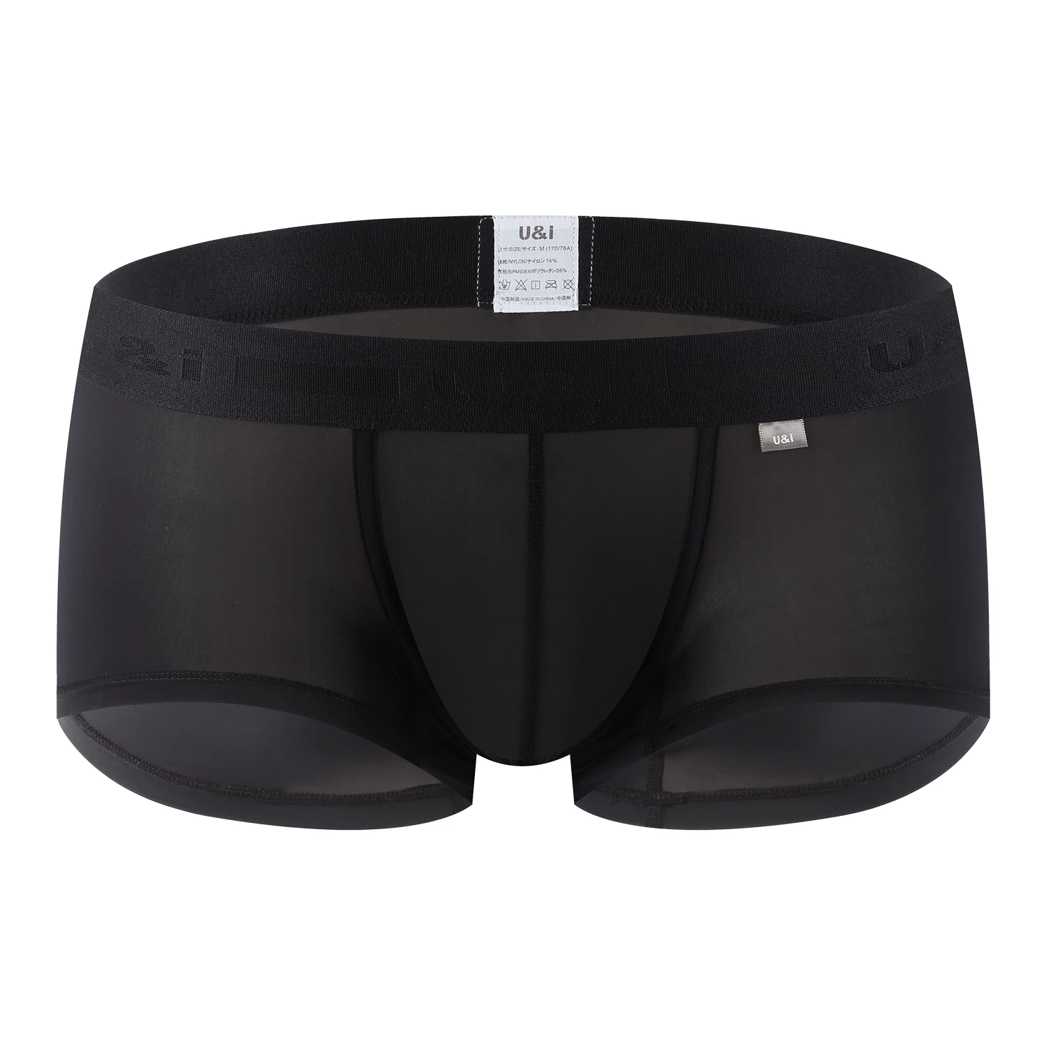 

U&I underwear men's boxer thin nylon trendy simple personality mid-waist breathable u-convex 3D large bag four-corner