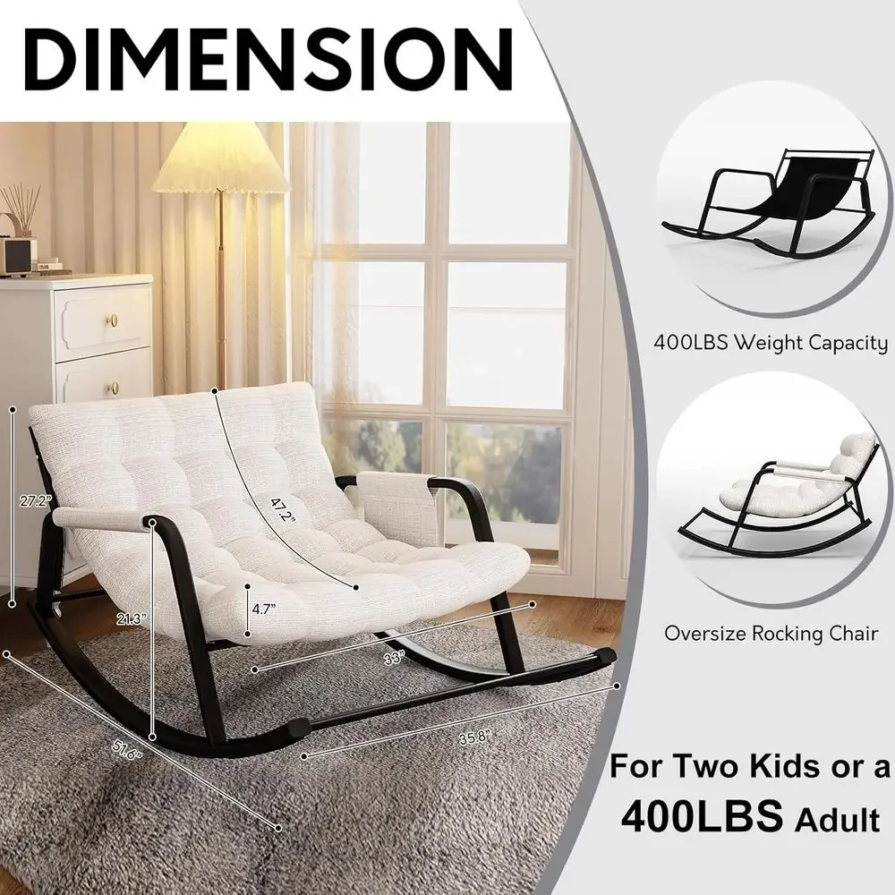 Indoor/Outdoor Rocking Chairs, Papasan Swing Chairs, Double Cushioned Papasan, Oversized Ergonomic Rockers for Living Spaces, Be