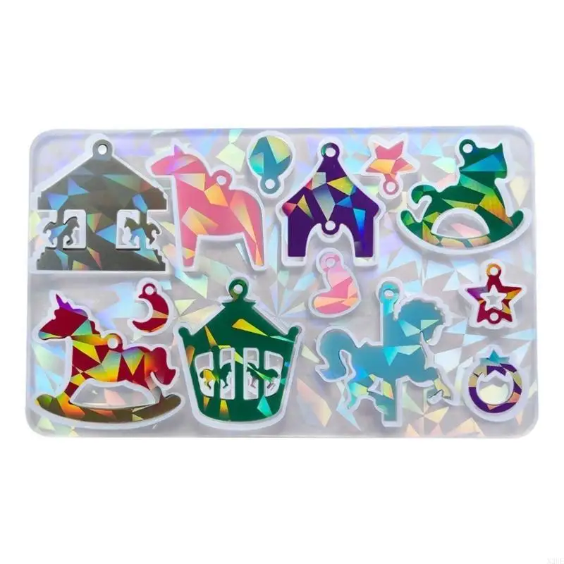 

N2UE Unique Sparking Earring Resin Mold Carousel Silicone Molds Jewelry