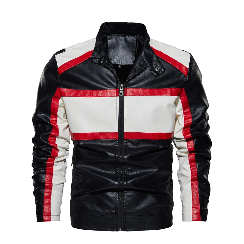 

Весенне-осенняя мотоциклетная мужская кожаная куртка, брендовое повседневное пальто высокого качества, модная мотоциклетная куртка