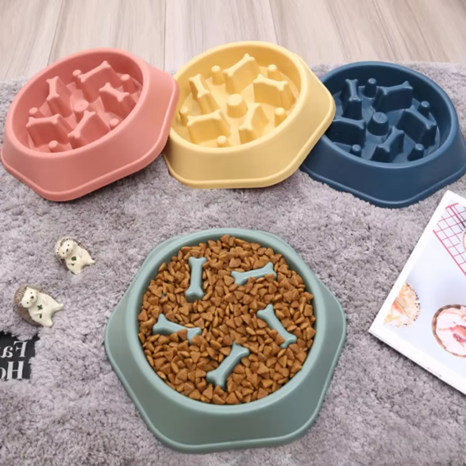 Slow Feeder Dog Bowl Wholesale  Print  Pet Food Bowl Cermatic cat bowl Elevated cat bowl Cat accsesories Plastic bowl Cat grass