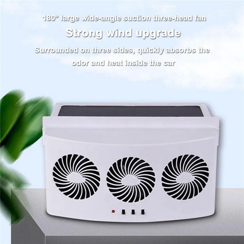 

Solar Powered Car Fan Car Auto Cool Cooling System Radiator Fan Cooling Fan Energy Saving Car Cooler Fan-White