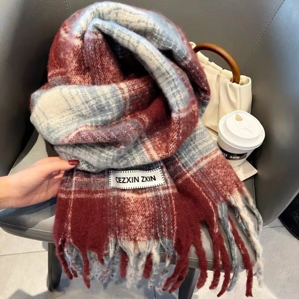 

New Warm Cashmere Scarf Windproof Soft Long Tassel Scarves Coldproof Neckerchief Autumn and Winter